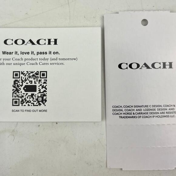 NEW Coach Brown Red Corner Zip Signature Canvas Wristlet Purse Wallet Small - Picture 4 of 4